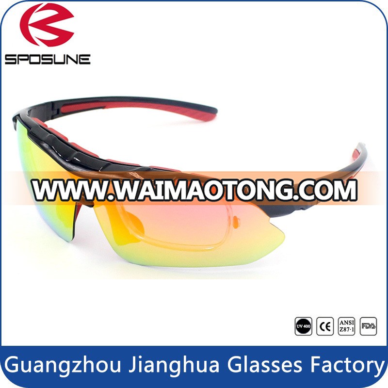 Newest Factory Wholesale Blue Welding Anti UV Filter Lens Safety Sunglasses Superlight Frame with Myopia Insert Cycling Glasses