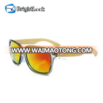 Latest style good price transparent grey frame bamboo polarized sunglasses